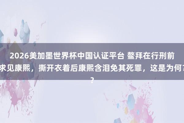 2026美加墨世界杯中國認(rèn)證平臺 鰲拜在行刑前求見康熙，撕開衣著后康熙含淚免其死罪，這是為何？