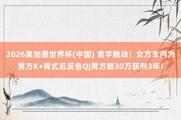 2026美加墨世界杯(中國) 寰宇觸動！女方車內為男方K+背式后反告QJ男方賠30萬獲刑3年！