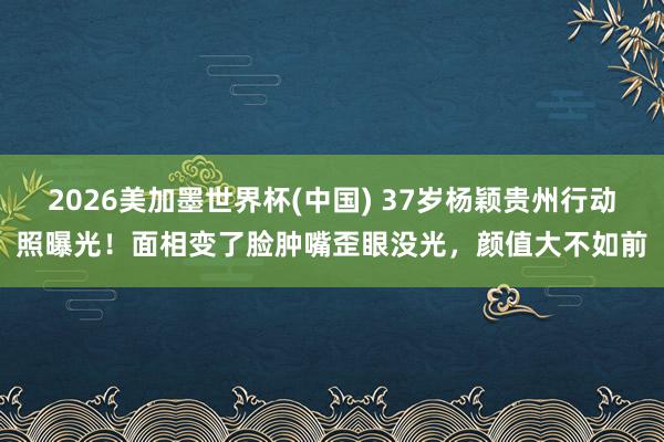 2026美加墨世界杯(中國) 37歲楊穎貴州行動照曝光!面相變了臉腫嘴歪眼沒光,顏值大不如前