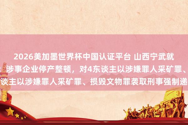 2026美加墨世界杯中國(guó)認(rèn)證平臺(tái) 山西寧武就神達(dá)朝凱煤業(yè)問(wèn)題通報(bào)：涉事企業(yè)停產(chǎn)整頓，對(duì)4東談主以涉嫌罪人采礦罪、損毀文物罪襲取刑事強(qiáng)制遞次