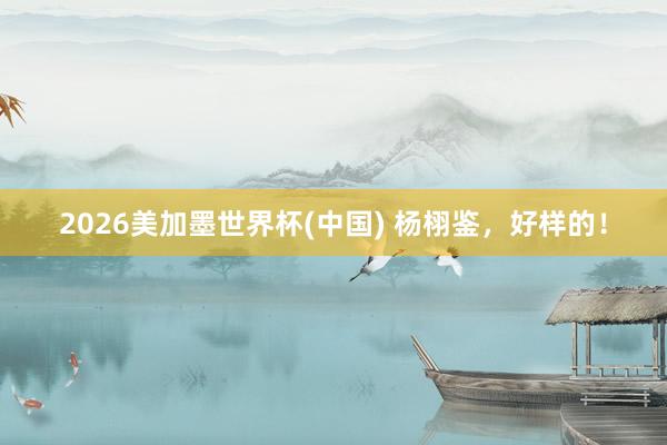 2026美加墨世界杯(中國) 楊栩鑒,好樣的!