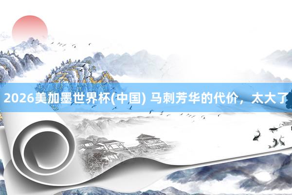 2026美加墨世界杯(中國) 馬刺芳華的代價，太大了