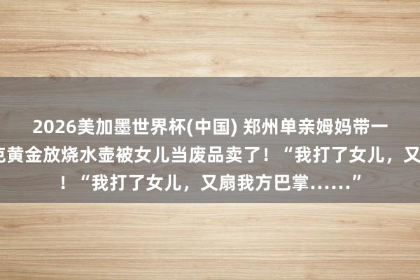 2026美加墨世界杯(中國) 鄭州單親姆媽帶一對兒女合租，60克黃金放燒水壺被女兒當廢品賣了！“我打了女兒，又扇我方巴掌……”