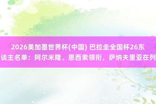 2026美加墨世界杯(中國) 巴拉圭全國杯26東談主名單：阿爾米隆、恩西索領銜，薩納夫里亞在列